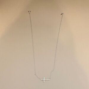 10k White Gold Cross Necklace